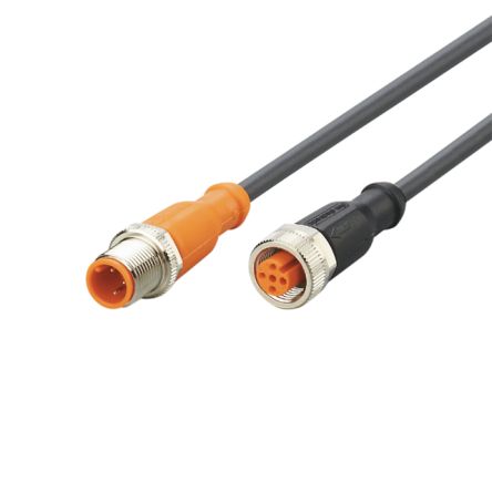 ifm electronic Straight Male 3 way M12 to Straight Female 5 way M12 Communication Cable, 300mm [EVC677]; 186-950