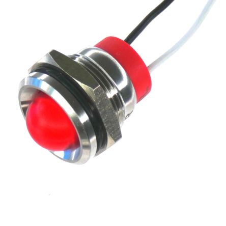 CML Innovative Technologies PL14SL Series Blue Panel LED, 12V, 14mm Mounting Hole Size, Lead Wires Termination, IP67 [PL14SL152]; 186-995