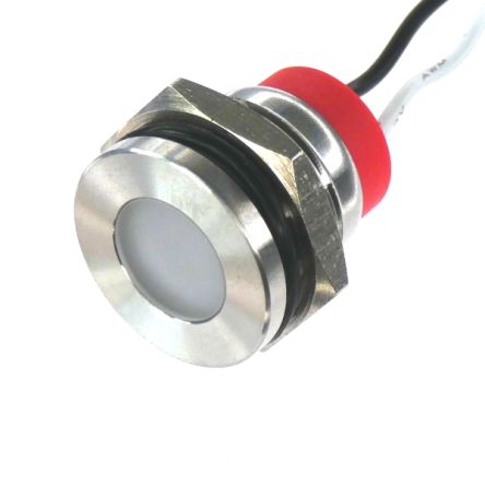 CML Innovative Technologies PL14SL Series Green Panel LED, 12V, 14mm Mounting Hole Size, Lead Wires Termination, IP67 [PL14SL022]; 187-017