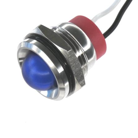 CML Innovative Technologies PL16SL Series Blue Panel LED, 240V, 16mm Mounting Hole Size, Lead Wires Termination, IP67 [PL16SL156]; 187-033