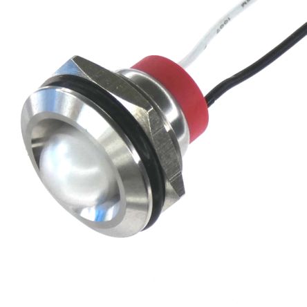 CML Innovative Technologies PL19SL Series White Panel LED, 110V, 19mm Mounting Hole Size, Lead Wires Termination, IP67 [PL19SL165]; 187-115