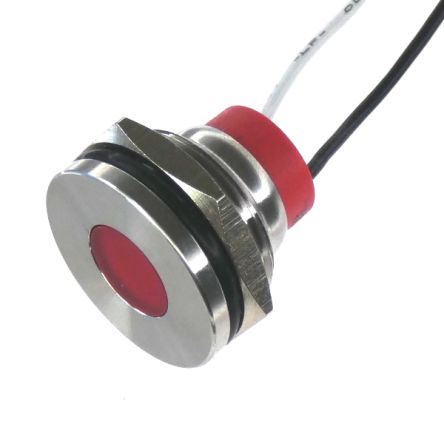 CML Innovative Technologies PL19SL Series Red Panel LED, 12V, 19mm Mounting Hole Size, Lead Wires Termination, IP67 [PL19SL012]; 187-121