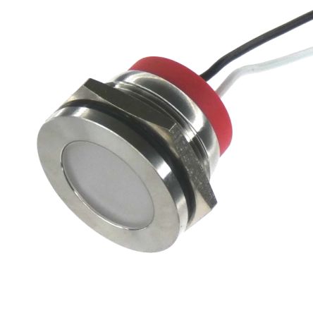 CML Innovative Technologies PL22SL Series White Panel LED, 12V, 22mm Mounting Hole Size, Lead Wires Termination, IP67 [PL22SL062]; 187-146
