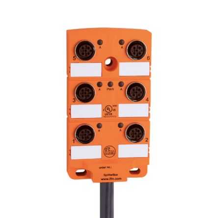 ifm electronic EBC Series Sensor Box, M12, 10m cable, 6 port [EBC031]; 187-288