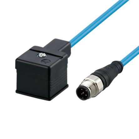 ifm electronic Straight Male 1 way M12 to Right Angle Female 1 way Valve Connector Actuator/Sensor Cable, 300mm [E12508]; 187-369