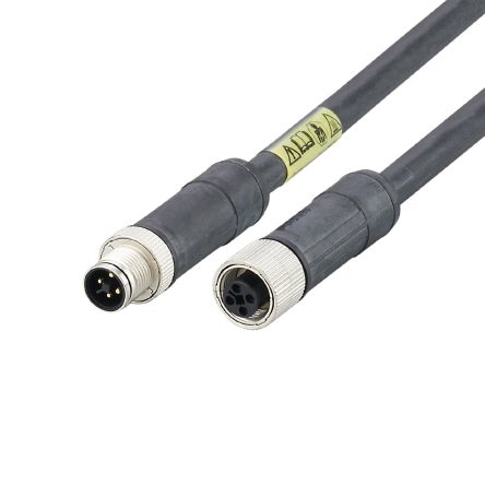ifm electronic Power 1.5 mm² 4 Core Power Cable, Black Polyurethane PUR, 5m [E12427]; 187-388