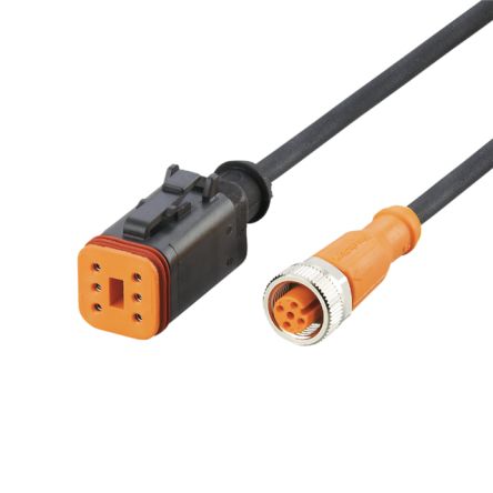 ifm electronic Straight Female 1 way Deutsch to Straight Female 1 way M12 Actuator/Sensor Cable, 1m [E12679]; 187-417