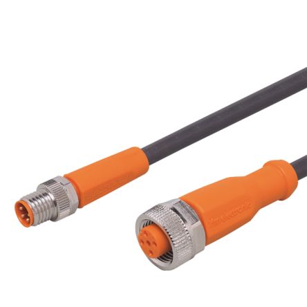 ifm electronic Straight Male 4 way M8 to Straight Female 5 way M12 Communication Cable, 300mm [EVC377]; 187-482
