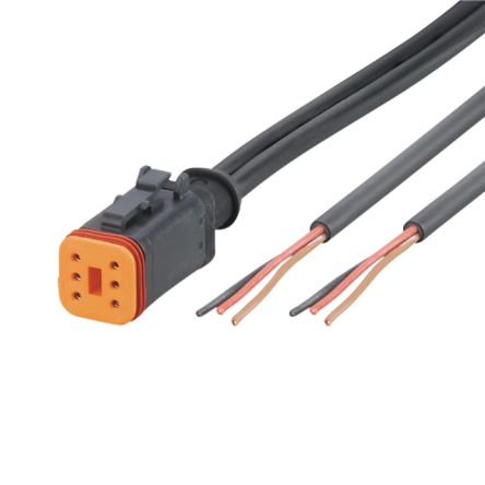 ifm electronic Straight Female 1 way Deutsch to Unterminated Actuator/Sensor Cable, 2m [E12547]; 187-516