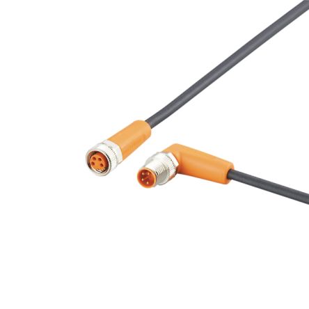 ifm electronic Right Angle Male 3 way M8 to Straight Female 4 way M8 Communication Cable, 3m [EVC457]; 187-550