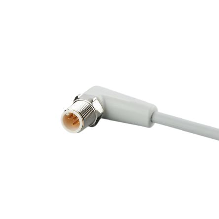 ifm electronic Right Angle Male 5 way M12 to Right Angle Male 4 way M12 Communication Cable, 2m [EVF074]; 187-555