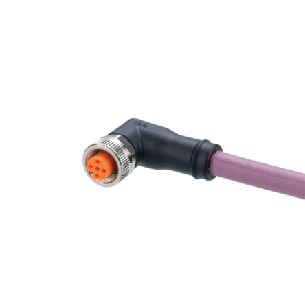 ifm electronic Straight Female 5 way M12 to Right Angle Female 5 way M12 Communication Cable, 2m [EVC959]; 187-639