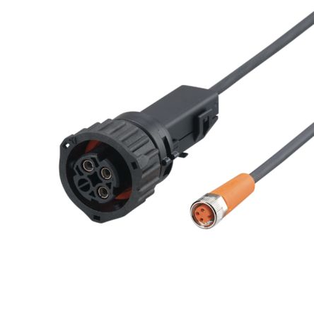 ifm electronic Straight Female 1 way M8 to Straight Female 1 way Bayonet Actuator/Sensor Cable, 3.7m [E12245]; 187-730