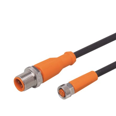 ifm electronic Straight Male 1 way M12 to Straight Female 1 way M8 Actuator/Sensor Cable, 5m [EVC224]; 187-748
