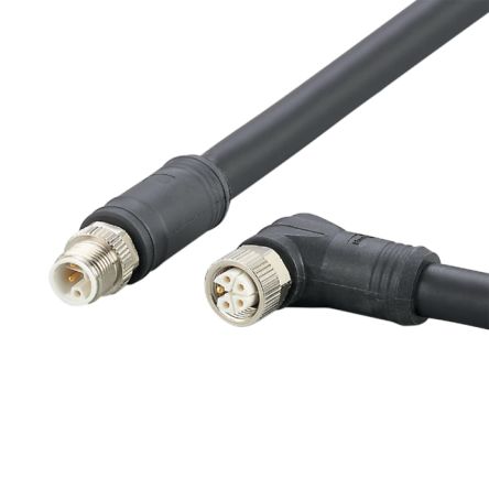 ifm electronic Power 2.5 mm² 5 Core Power Cable, Black Polyurethane PUR, 500mm [E12659]; 187-760