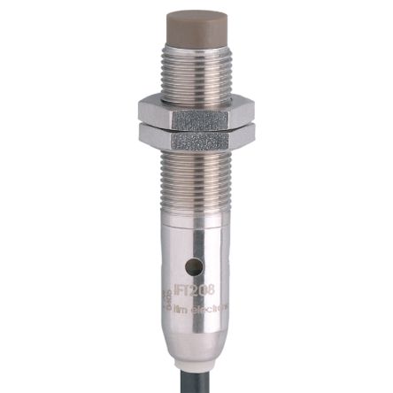ifm electronic Inductive Threaded Barrel Proximity Sensor, M12, 7 mm Detection, PNP NO, 10 → 36 V dc [IFT208]; 188-088