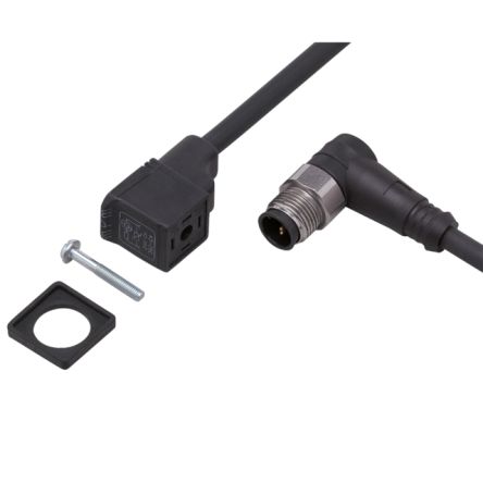 ifm electronic Right Angle Male 1 way M12 to Right Angle Female 1 way Valve Connector Actuator/Sensor Cable, 600mm [E10845]; 188-158