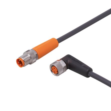 ifm electronic Straight Male 1 way M8 to Right Angle Female 1 way M8 Actuator/Sensor Cable, 600mm [EVC281]; 188-196