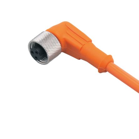 ifm electronic Right Angle Female 1 way M12 to Unterminated Actuator/Sensor Cable, 5m [E10866]; 188-224