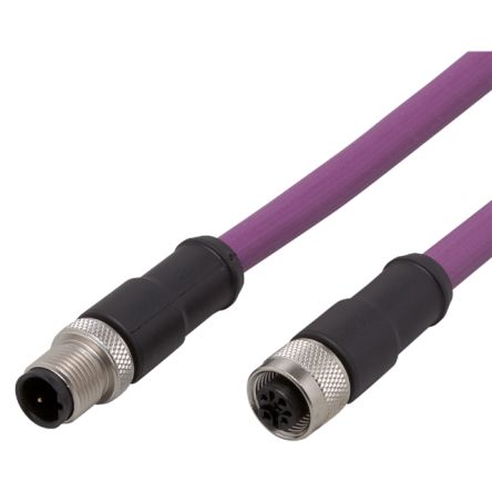 ifm electronic Straight Male 1 way M12 to Straight Female 1 way M12 Actuator/Sensor Cable, 10m [E12317]; 188-255