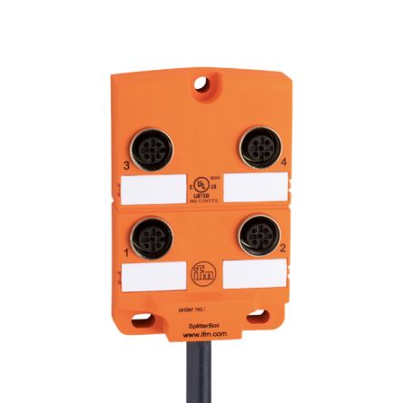 ifm electronic EBC Series Sensor Box, M12, 5m cable, 4 port [EBC014]; 188-275