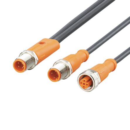 ifm electronic Straight Male 5 way M12 to Straight Female 5 way M12 Communication Cable, 200mm [EVCA66]; 188-326