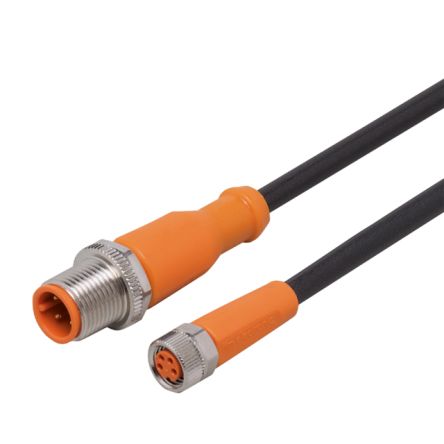 ifm electronic Straight Male 4 way M12 to Straight Female 4 way M8 Communication Cable, 10m [EVCA49]; 188-335