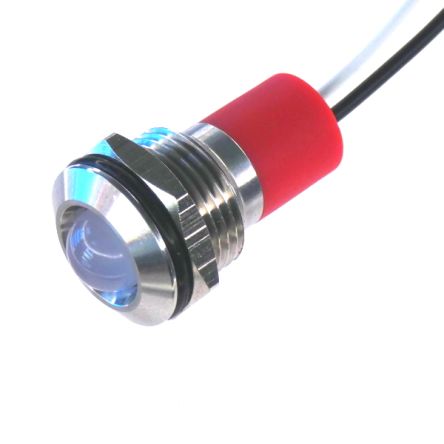CML Innovative Technologies PL14SL Series White Panel LED, 12V, 14mm Mounting Hole Size, Lead Wires Termination, IP67 [PL14SL062]; 188-518