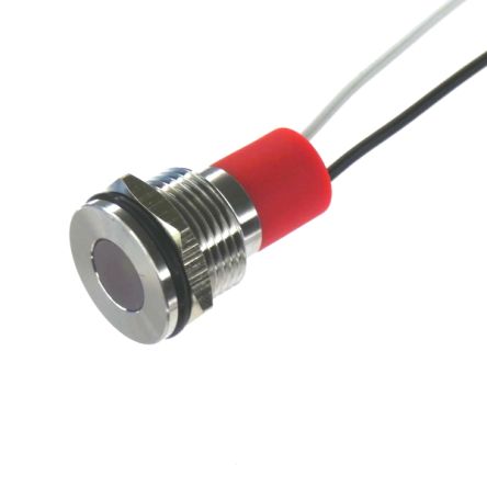 CML Innovative Technologies PL14SL Series Green Panel LED, 24V, 14mm Mounting Hole Size, Lead Wires Termination, IP67 [PL14SL023]; 188-520