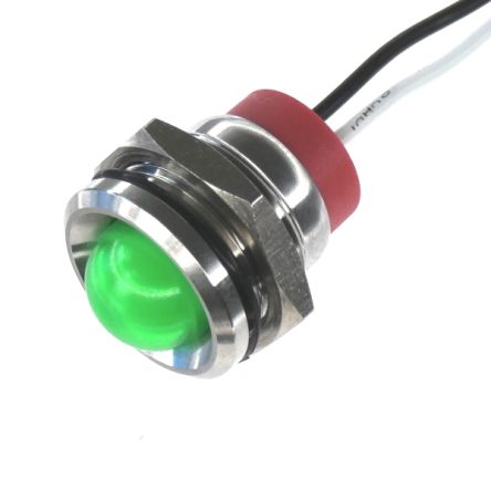 CML Innovative Technologies PL14SL Series White Panel LED, 24V, 14mm Mounting Hole Size, Lead Wires Termination, IP67 [PL14SL063]; 188-522