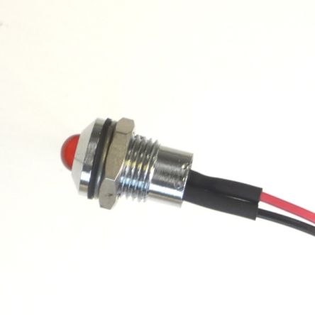CML Innovative Technologies 1904X00XWE Series Red Panel Mount Indicator, 2V, 8mm Mounting Hole Size, Lead Wires [19040003WE]; 188-645