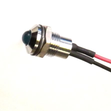 CML Innovative Technologies 1904X00XWE Series Blue Panel Mount Indicator, 3.8V, 8mm Mounting Hole Size, Lead Wires [19040007WE]; 188-648