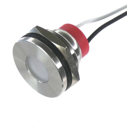 CML Innovative Technologies PL19SL Series White Panel LED, 24V, 19mm Mounting Hole Size, Lead Wires Termination, IP67 [PL19SL063]; 188-675
