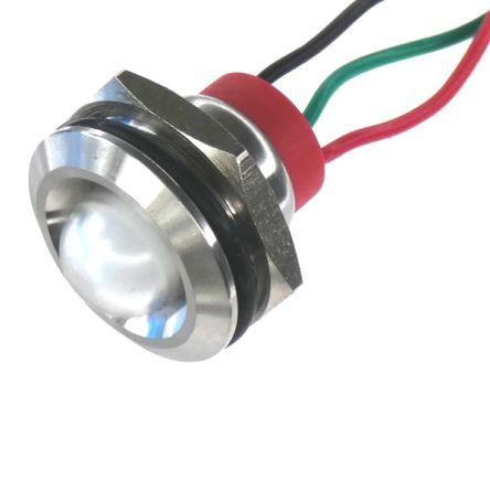 CML Innovative Technologies PL19SL Series Green, Red Panel LED, 24V, 19mm Mounting Hole Size, Lead Wires Termination, [PL19SL183]; 188-689