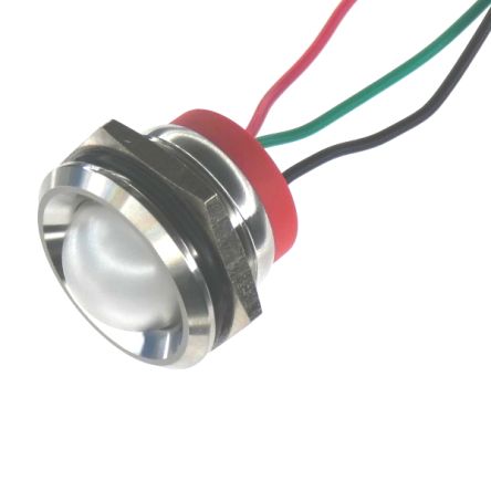 CML Innovative Technologies PL22SL Series Green, Red Panel LED, 24V, 22mm Mounting Hole Size, Lead Wires Termination, [PL22SL183]; 188-711