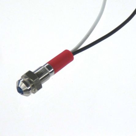 CML Innovative Technologies PL06SL Series Blue Panel LED, 12V, 6mm Mounting Hole Size, Lead Wires Termination, IP67 [PL06SL152]; 188-716