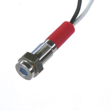 CML Innovative Technologies PL06SL Series Blue Panel LED, 110V, 6mm Mounting Hole Size, Lead Wires Termination, IP67 [PL06SL055]; 188-750