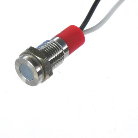 CML Innovative Technologies PL08SL Series White Panel LED, 240V, 8mm Mounting Hole Size, Lead Wires Termination, IP67 [PL08SL066]; 188-768