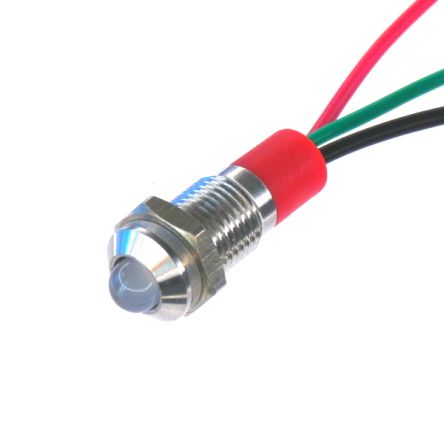 CML Innovative Technologies PL08SL Series Green, Red Panel LED, 12V, 8mm Mounting Hole Size, Lead Wires Termination, [PL08SL182]; 188-770