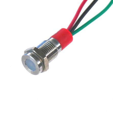 CML Innovative Technologies PL08SL Series Green, Red Panel LED, 12V, 8mm Mounting Hole Size, Lead Wires Termination, [PL08SL082]; 188-779