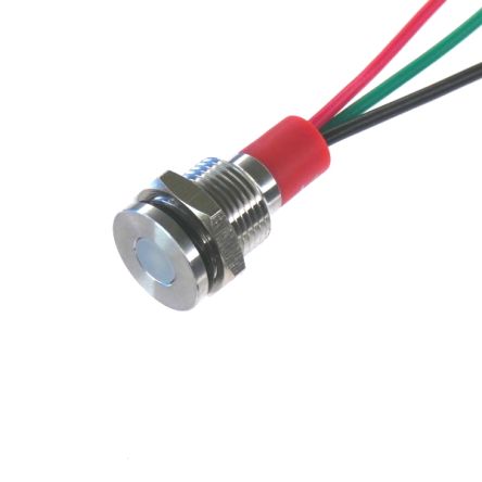 CML Innovative Technologies PL10SL Series Green, Red Panel LED, 12V, 10mm Mounting Hole Size, Lead Wires Termination, [PL10SL092]; 188-796