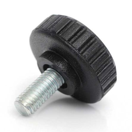 RS PRO Black Thermoplastic Thumbscrew Clamping Knob, M5 x 10, Threaded Mount [0]; 188-867