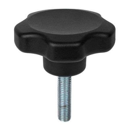 RS PRO Black Thermoplastic Multiple Lobes Clamping Knob, M10, Threaded Mount [0]; 188-926