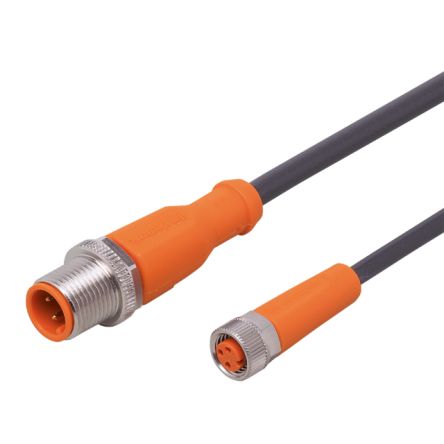 ifm electronic Straight Male 3 way M12 to Straight Female 3 way M8 Communication Cable, 20m [EVC414]; 189-013
