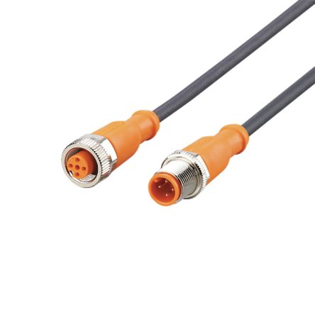 ifm electronic Straight Male 1 way M12 to Straight Female 1 way M12 Actuator/Sensor Cable, 2m [EVC181]; 189-066