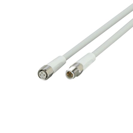 ifm electronic Straight Male 3 way M8 to Straight Female 3 way M8 Communication Cable, 2m [EVF145]; 189-170