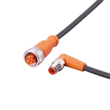 ifm electronic Right Angle Male 3 way M8 to Straight Female 5 way M12 Communication Cable, 2m [EVC454]; 189-176