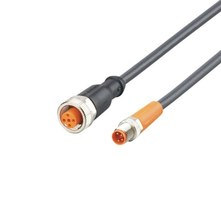 ifm electronic Straight Male 4 way M8 to Straight Female 5 way M12 Communication Cable, 300mm [EVC680]; 189-179