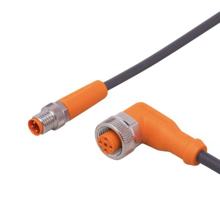 ifm electronic Straight Male 1 way M8 to Right Angle Female 1 way M12 Actuator/Sensor Cable, 300mm [EVC245]; 189-205