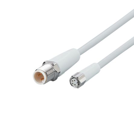 ifm electronic Straight Male 4 way M12 to Straight Female 4 way M8 Communication Cable, 2m [EVF215]; 189-206